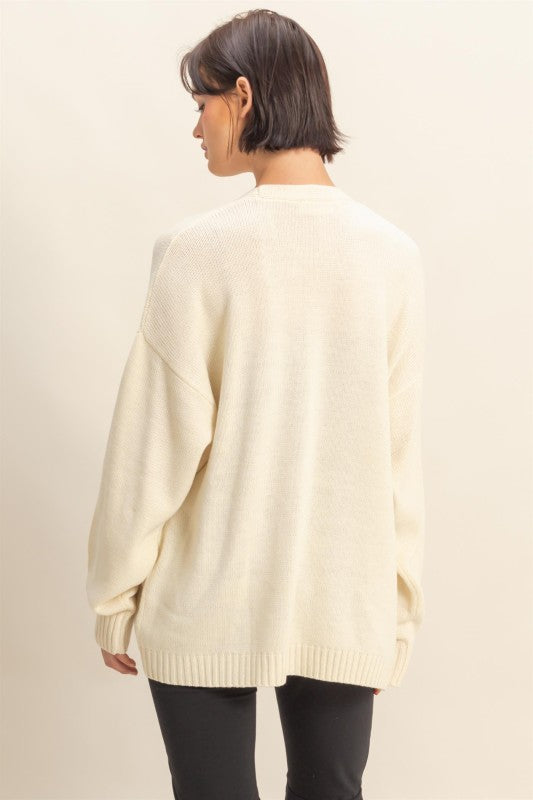 Haley Cardigan Sweater With Pockets Cream