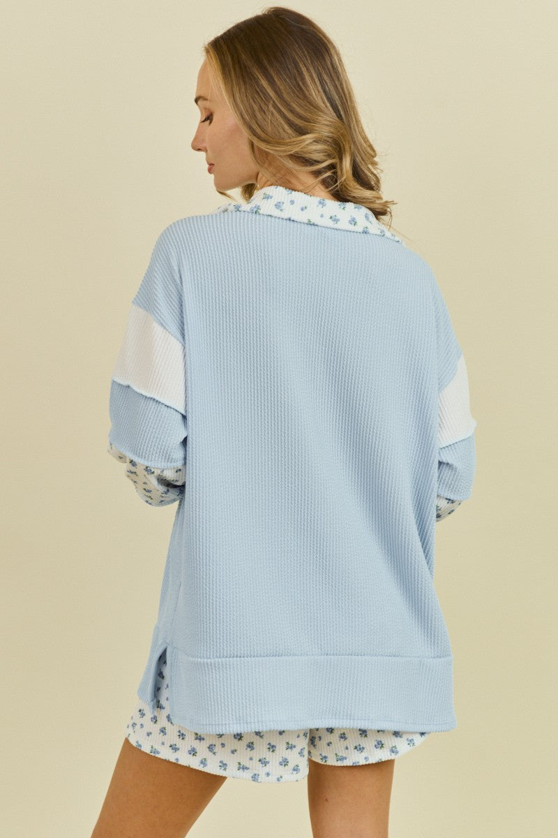 Lucy Blue Floral Sweatshirt