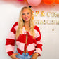 Sandy Pink striped Cardigan