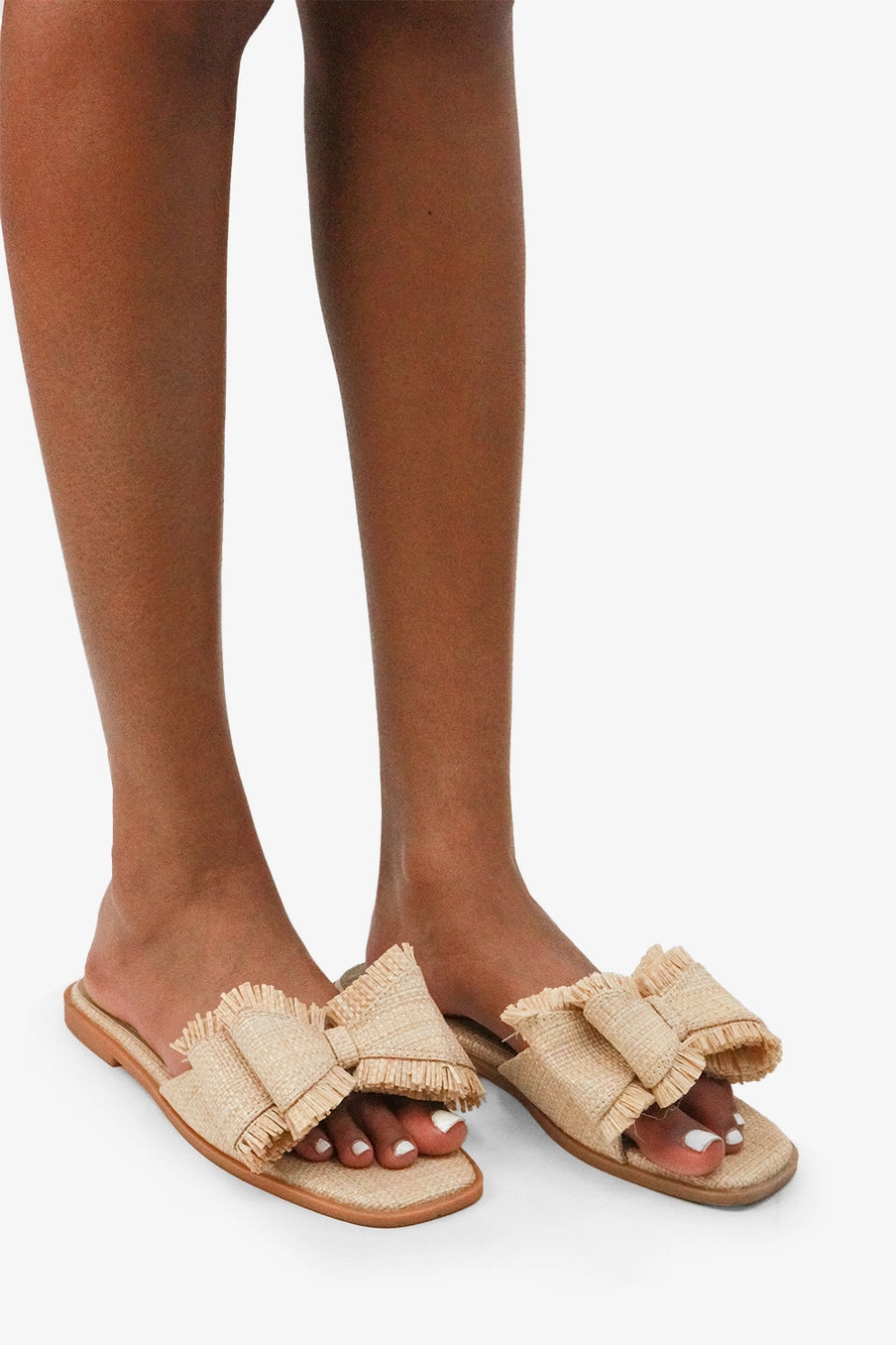 Raffia Natural Bow Sandals