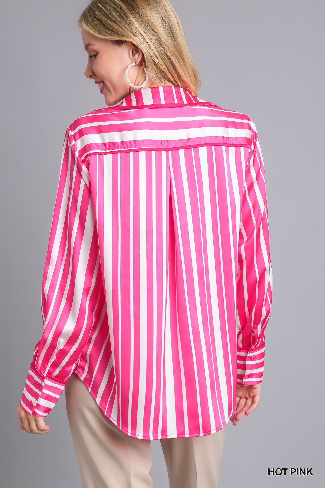 Gabby Hot Pink Striped Top