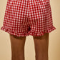 Sally Red Gingham Shorts