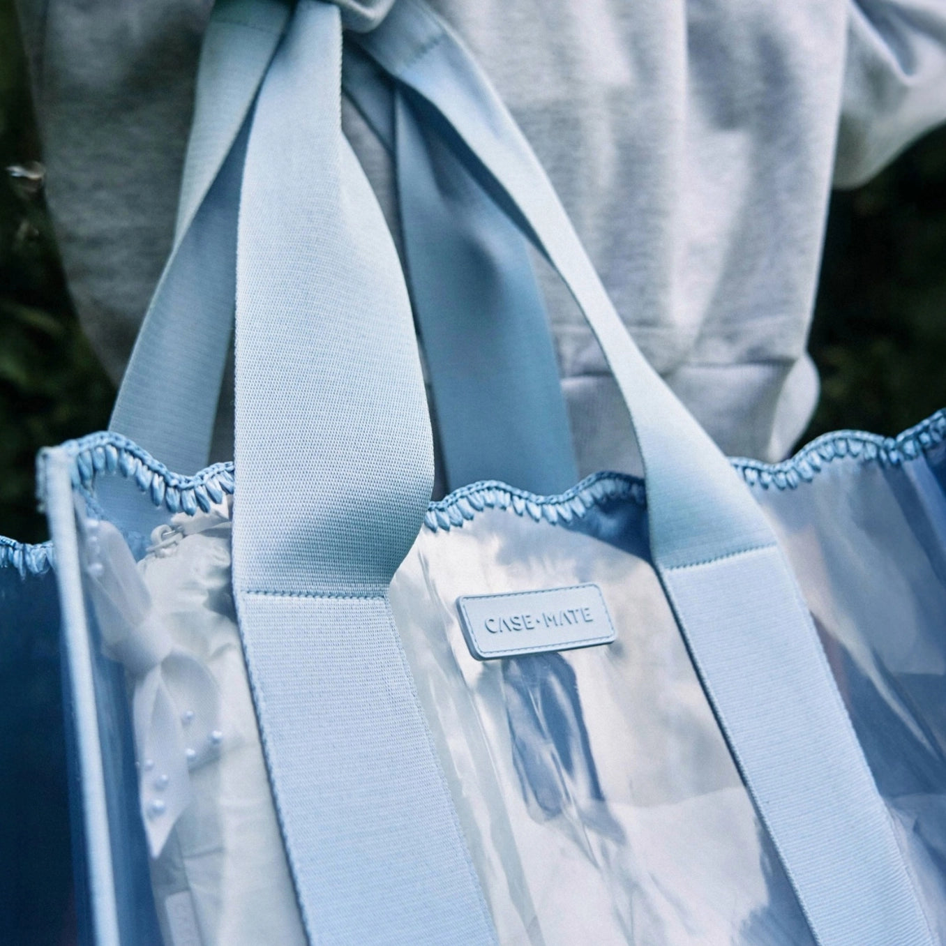 Case-Mate Jelly Tote w/ Phone Pouch - Carolina  Blue Crochet Wave