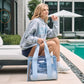 Case-Mate Jelly Tote w/ Phone Pouch - Carolina  Blue Crochet Wave