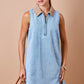 Daphne Denim Half Zip Dress