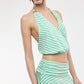 Sky Green Striped Set Top