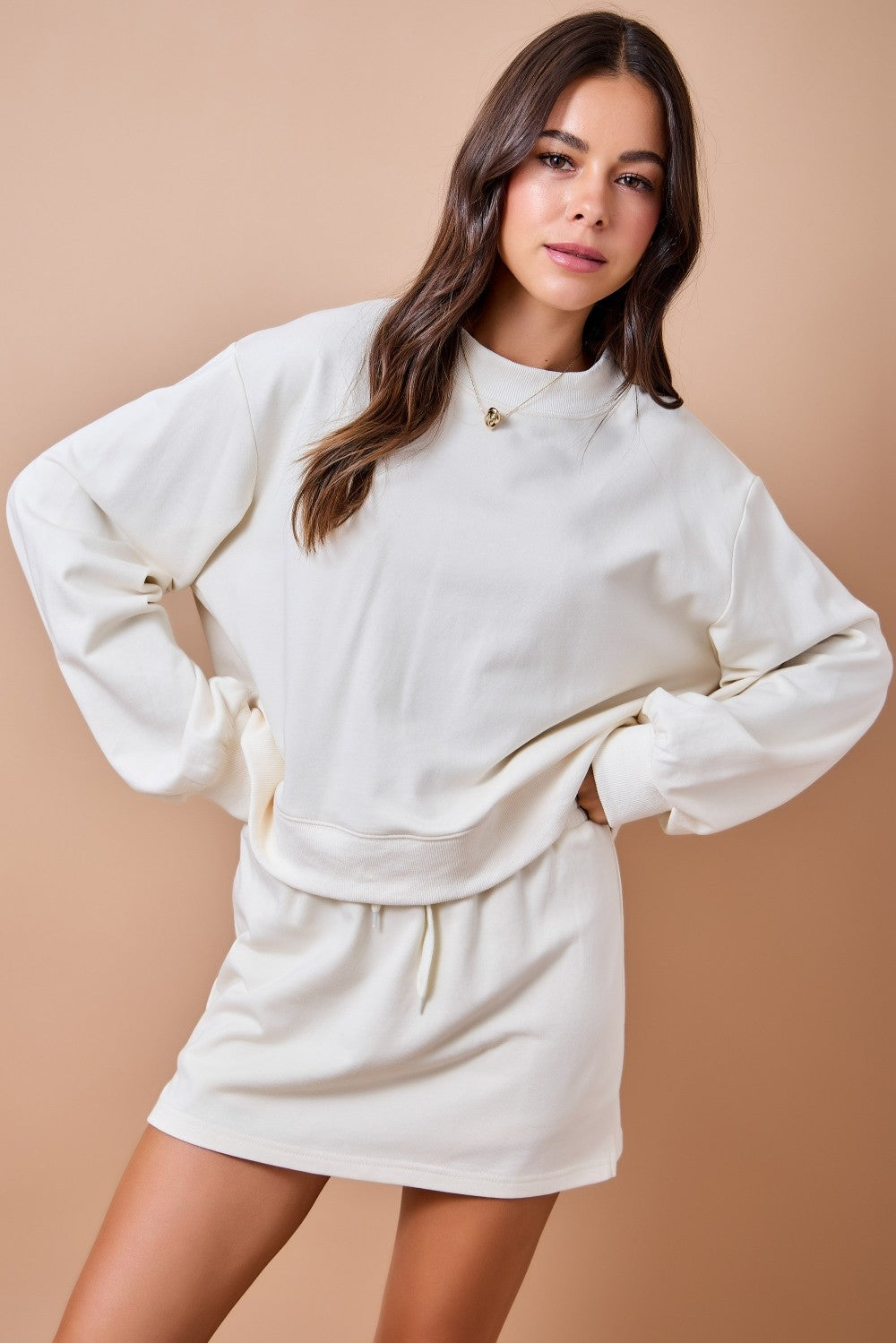 Dawn Mockneck Set Top Ivory