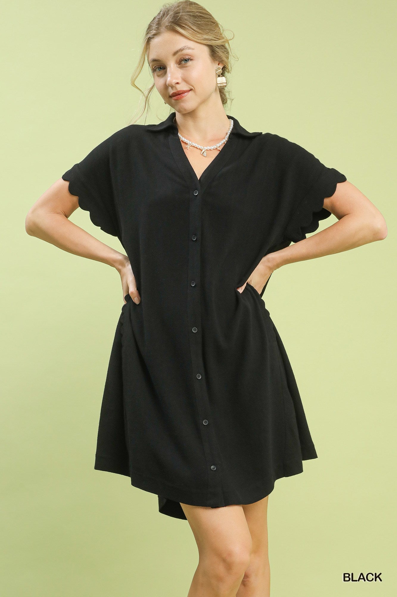 Gabriella Black Scallop Dress