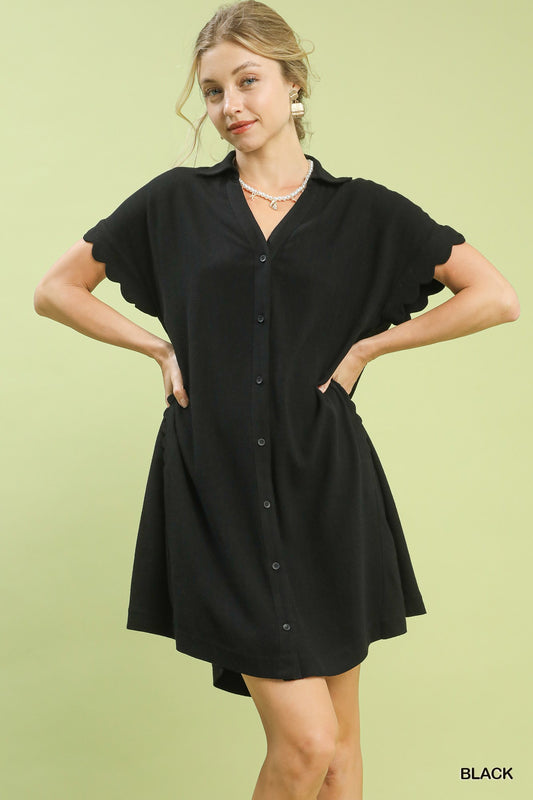Gabriella Black Scallop Dress