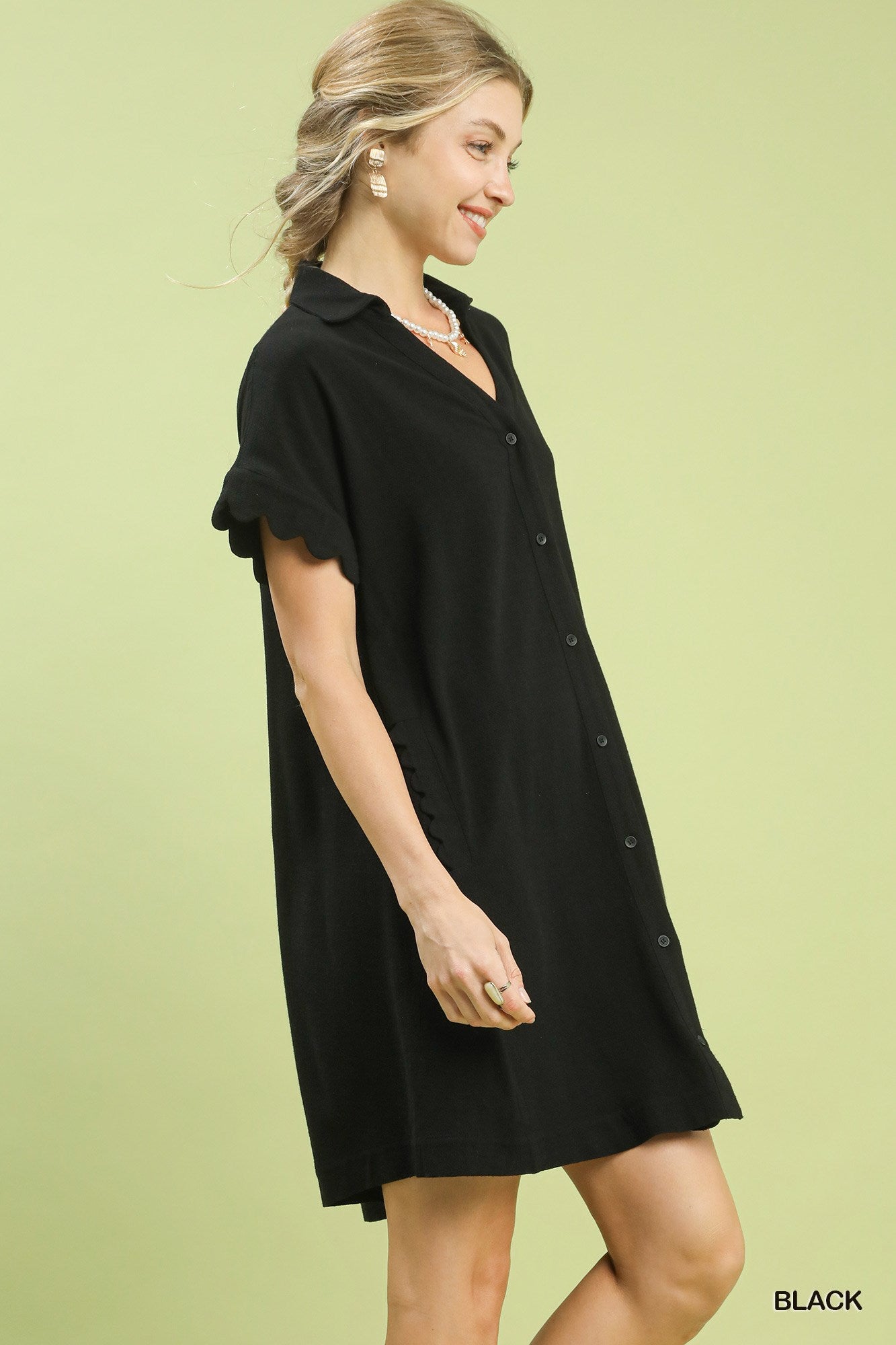 Gabriella Black Scallop Dress