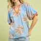 Gemma Blue Embroidered Top