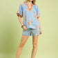 Gemma Blue Embroidered Top