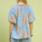 Gemma Blue Embroidered Top