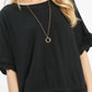 Gabrielle Black Scallop Top