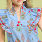 Gretchen Blue Floral Top