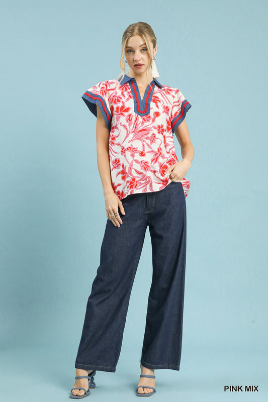 Gia Pink Mix Top