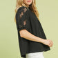 Greta Black Ruffle Top
