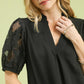 Greta Black Ruffle Top