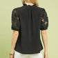 Greta Black Ruffle Top