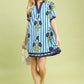 Gloria Blue Print Dress