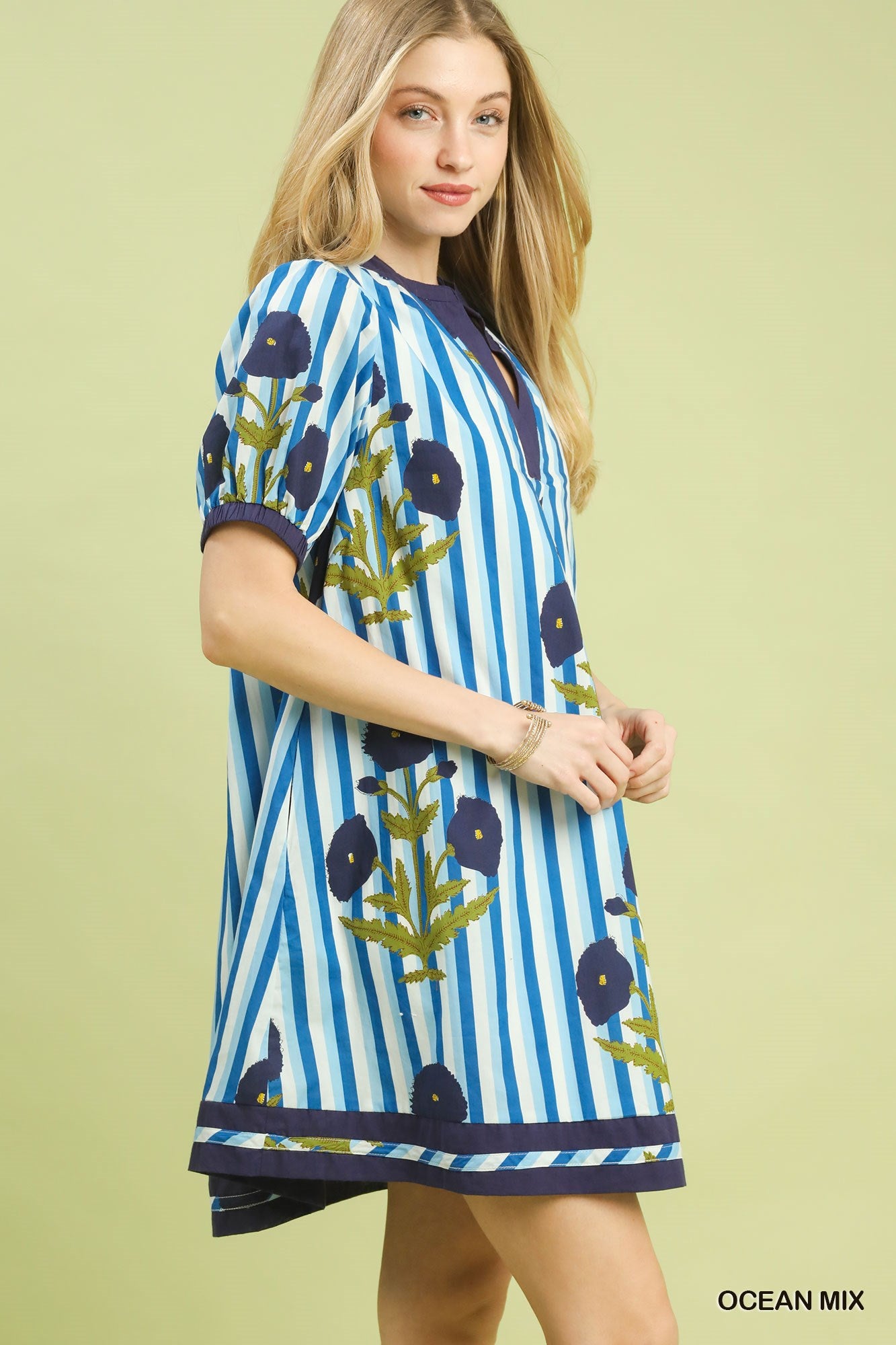 Gloria Blue Print Dress