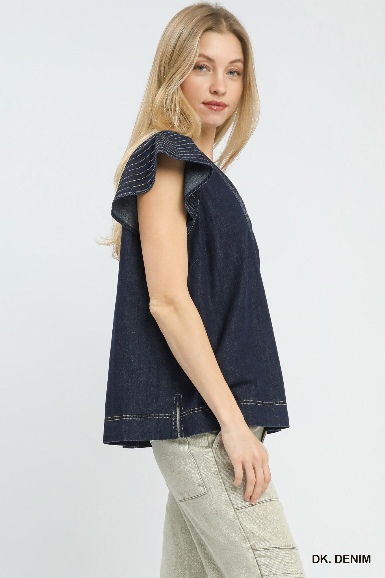 Gracelyn Dark Denim Top