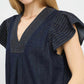 Gracelyn Dark Denim Top