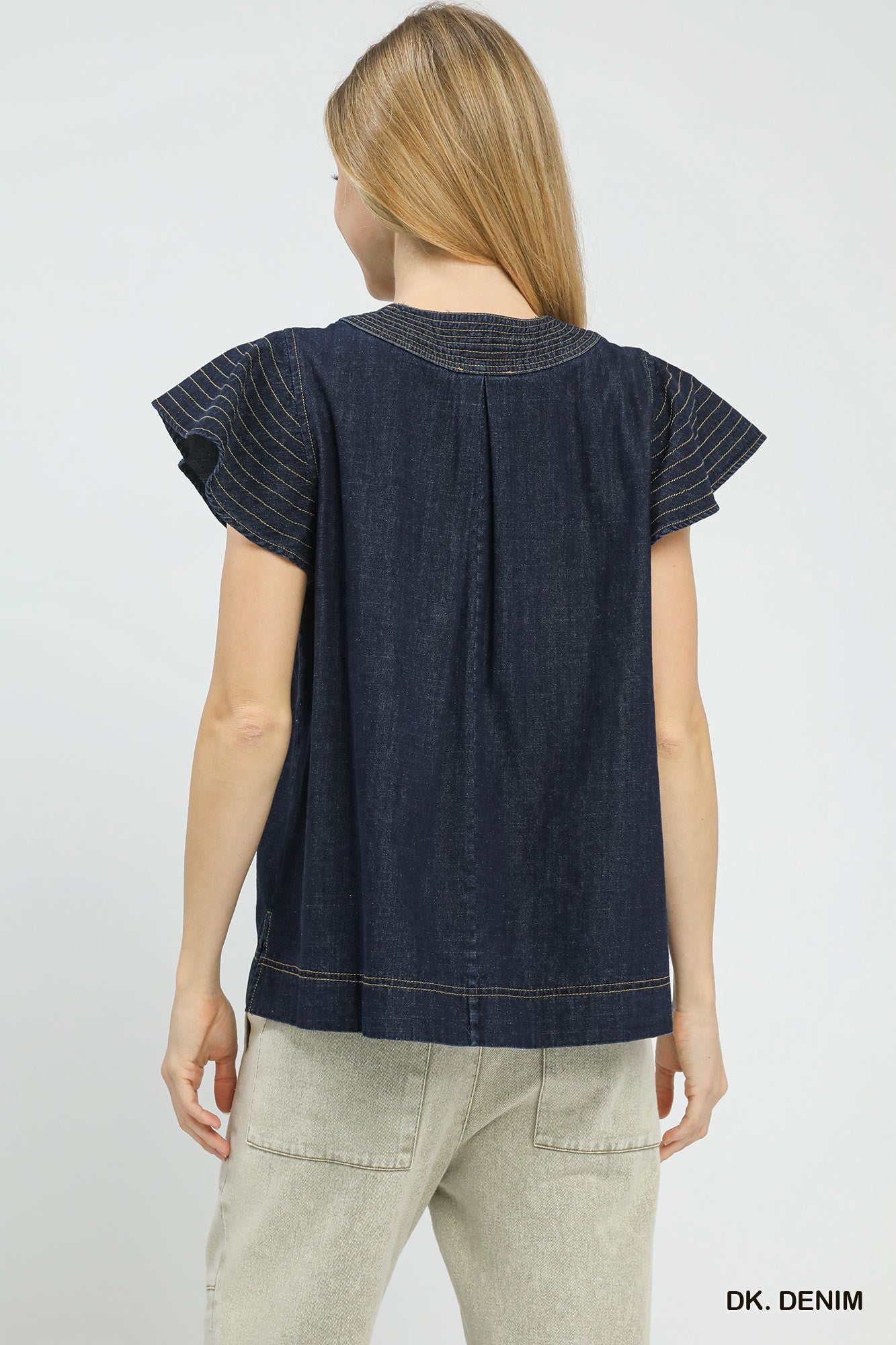 Gracelyn Dark Denim Top