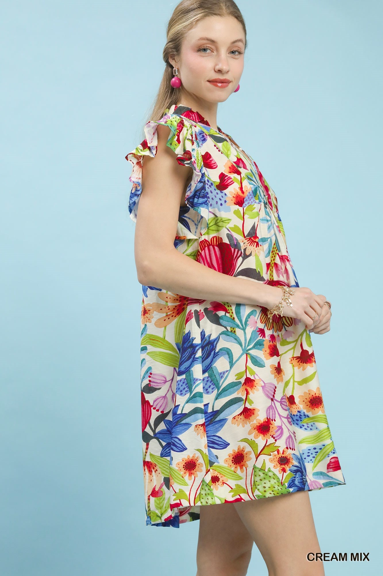 Gene Cream Floral Dress
