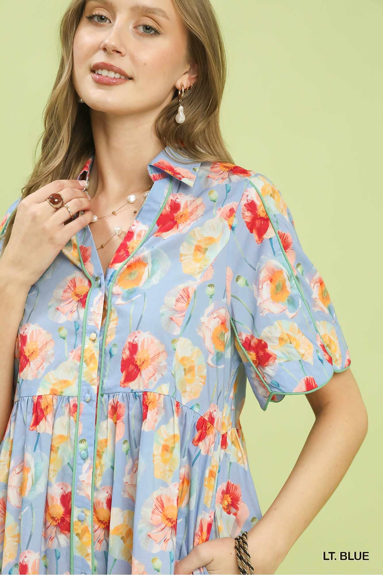 Gwen Blue Floral Dress