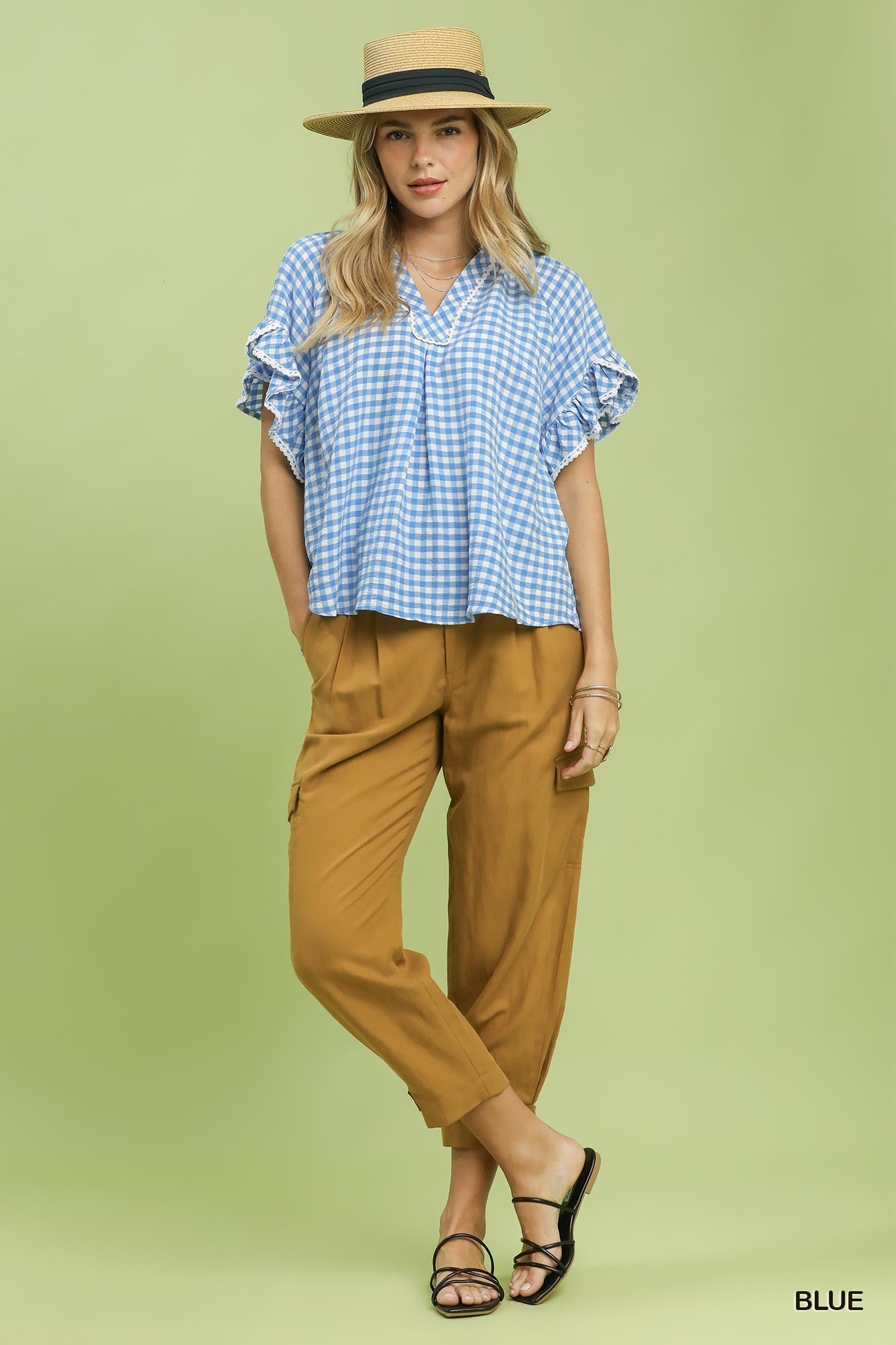 Giselle Blue Gingham Top