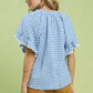 Giselle Blue Gingham Top