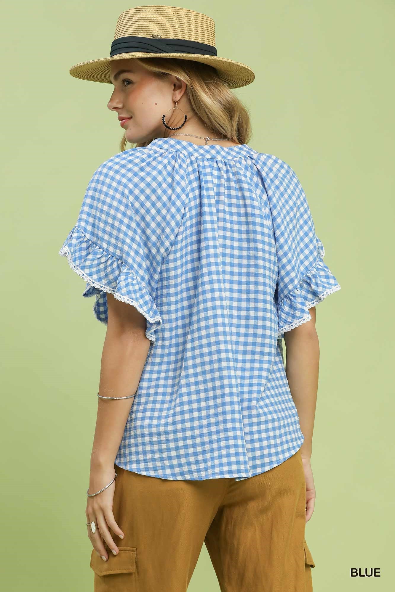 Giselle Blue Gingham Top