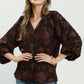 Gianna Brown Flower Top