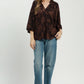 Gianna Brown Flower Top
