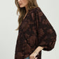 Gianna Brown Flower Top