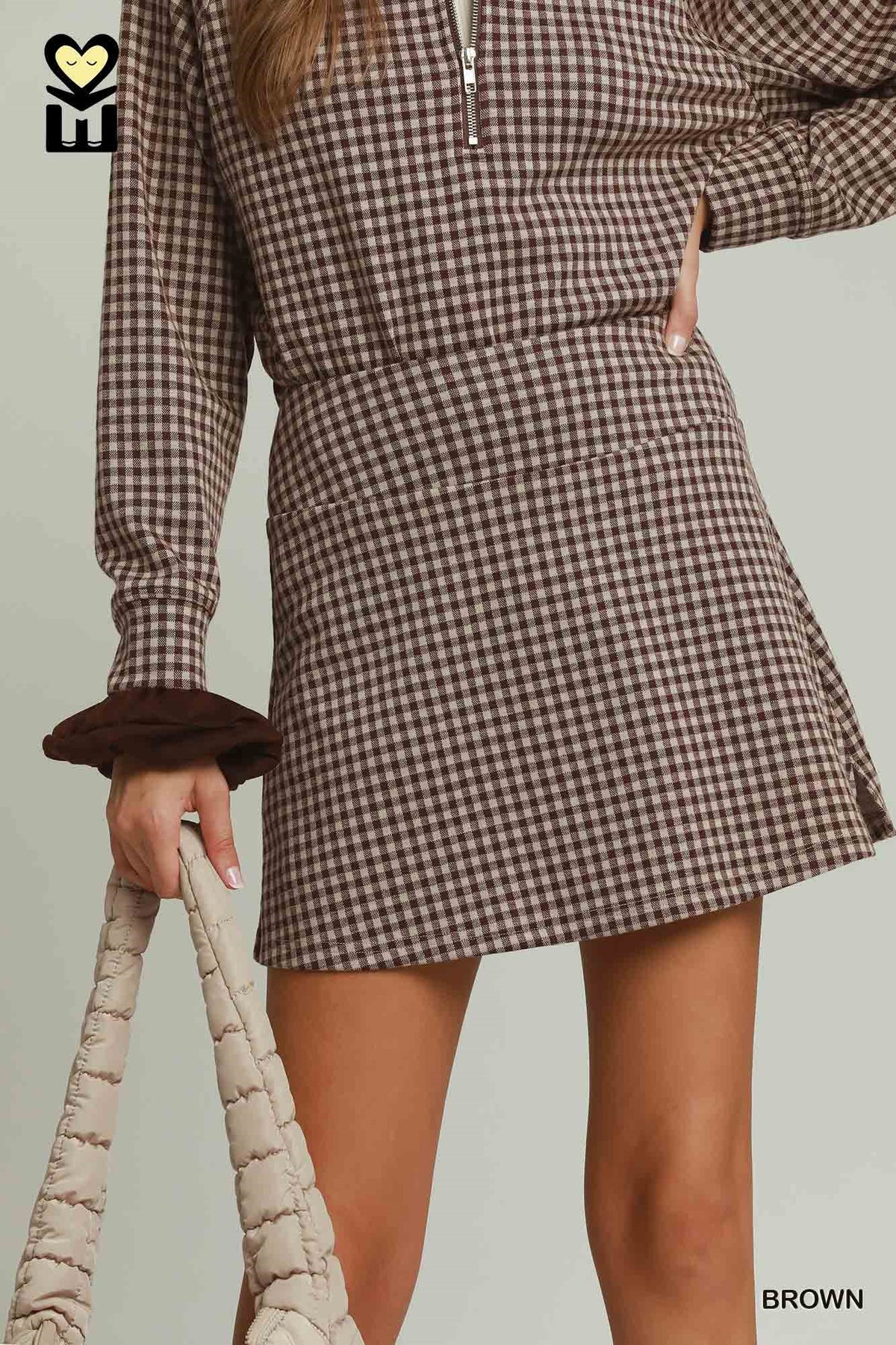 Genesis Brown Plaid Skort