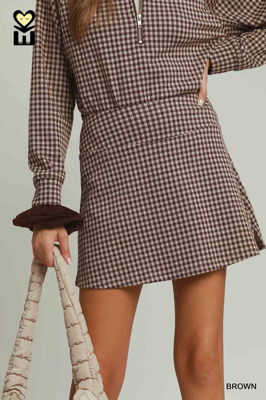 Genesis Brown Plaid Skort