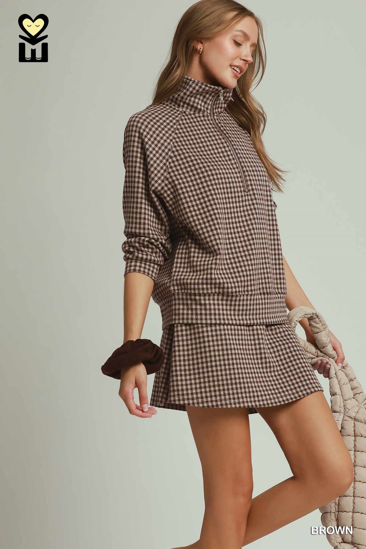 Genesis Brown Plaid Skort