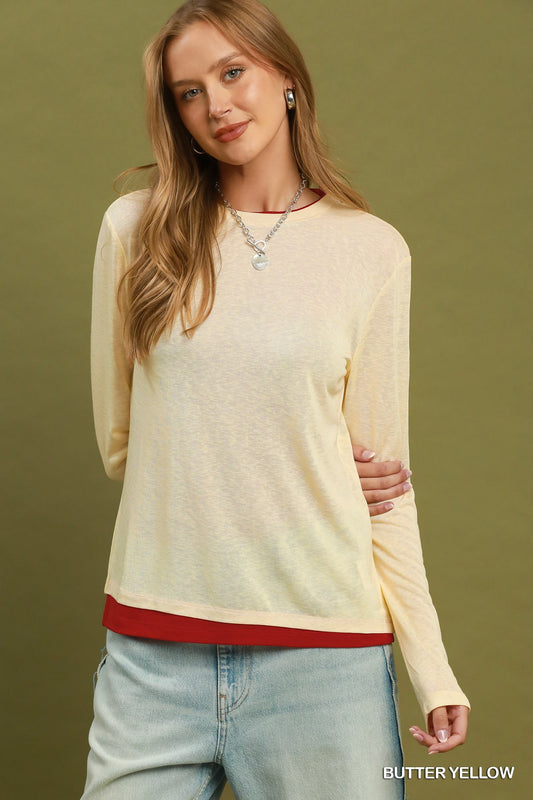 Gemma Butter Yellow Layered Top