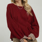Gia Burgundy Gingham Cuff Top