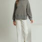 Goldie Charcoal Ribbed Mockneck