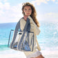 Case-Mate Jelly Tote w/ Phone Pouch - Clear  Navy Gingham Eyelet Ruffle