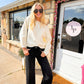 Sarah Cream Boat Neck Top