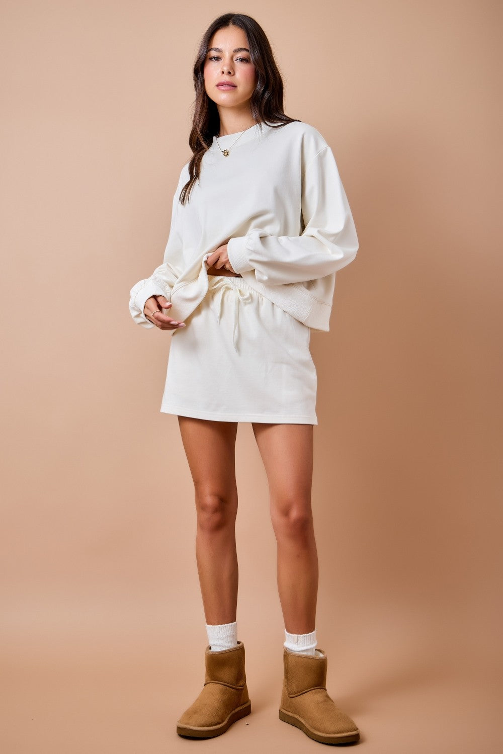 Dawn Mockneck Set Top Ivory