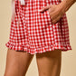 Sally Red Gingham Shorts