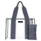 Case-Mate Jelly Tote w/ Phone Pouch - Clear  Navy Gingham Eyelet Ruffle