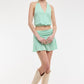 Sky Green Striped Set Top