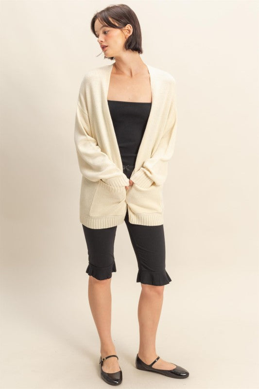 Haley Cardigan Sweater With Pockets Cream
