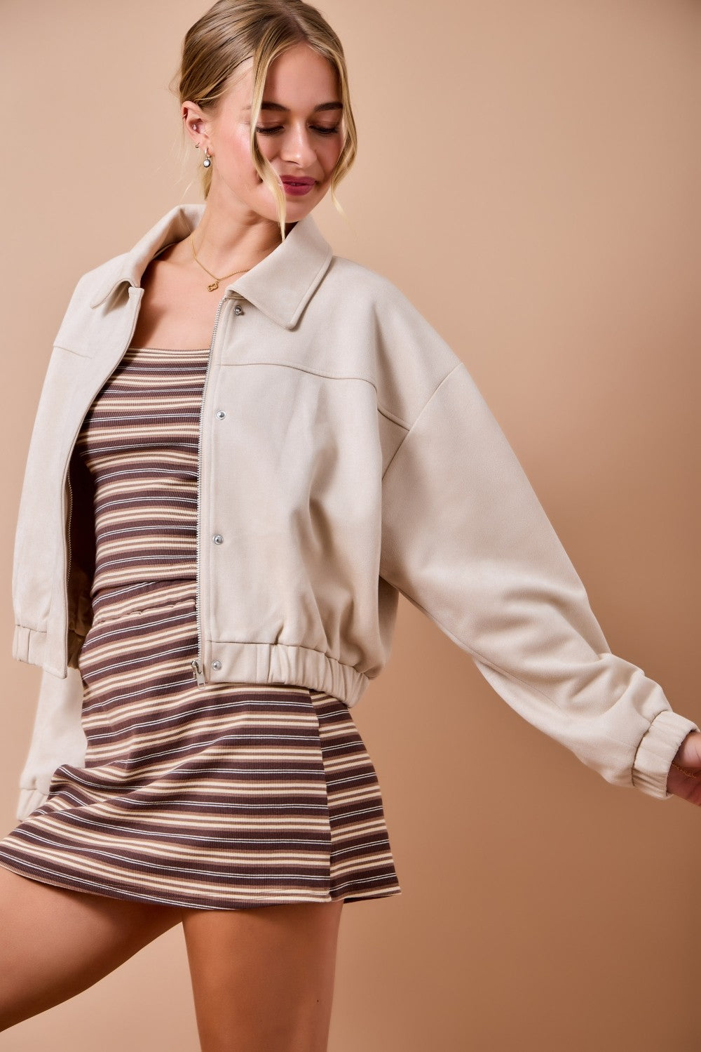 Debra Suede Bomber